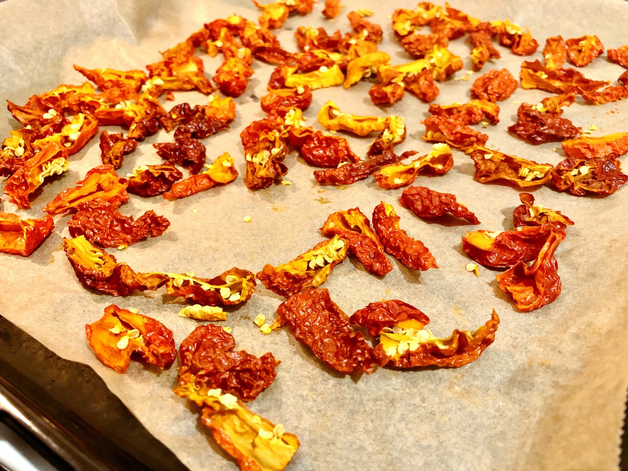 dried carolina reapers from oven
