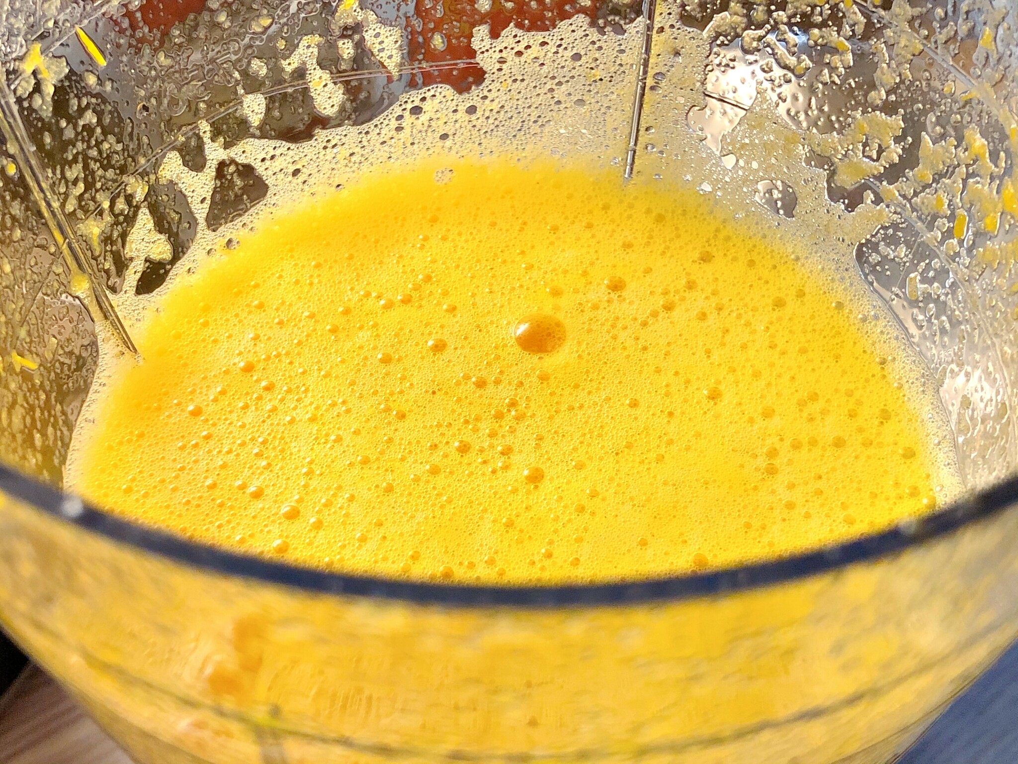 orange sauce in blender